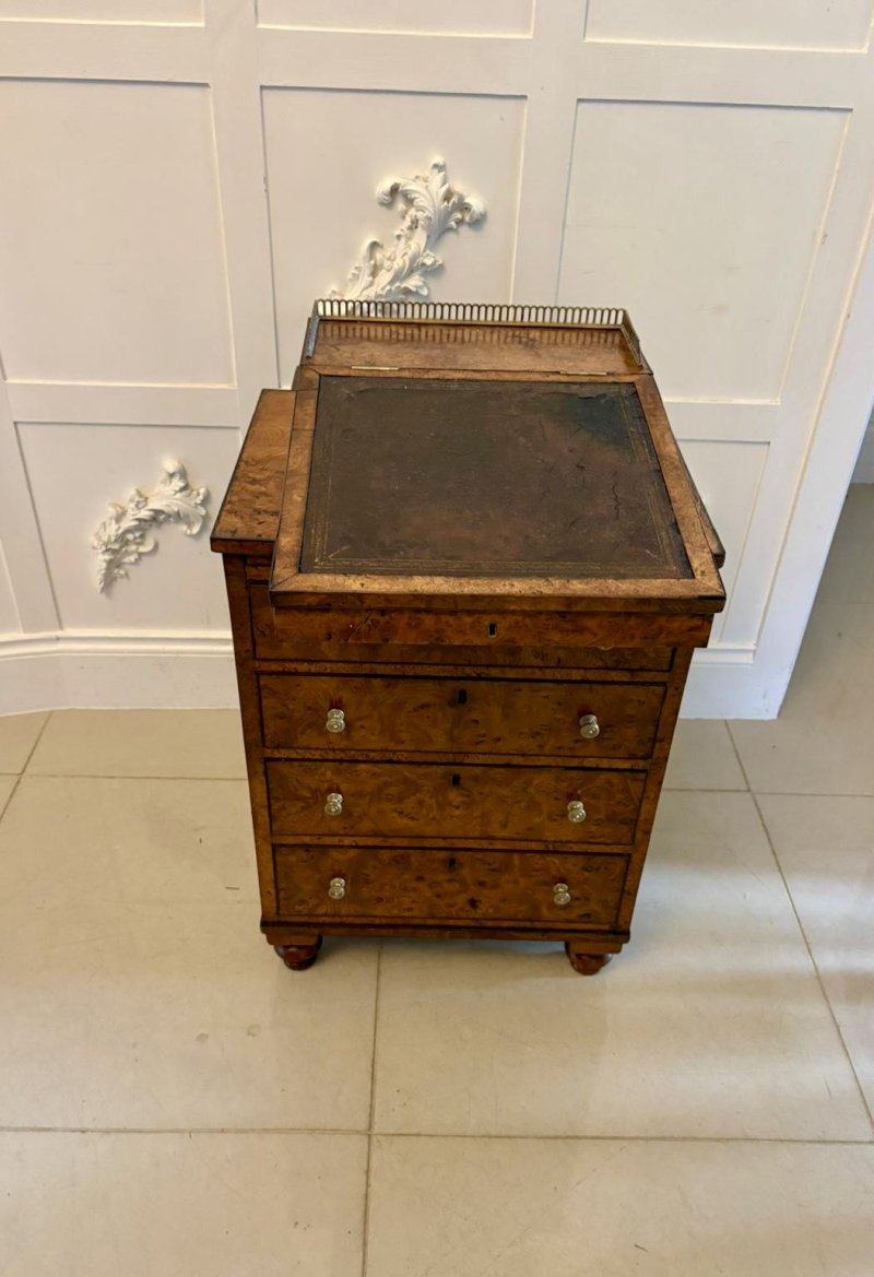 Antique George III 18th Century Quality Pollard Oak Slide and Turn Top Davenport Desk - Image 2